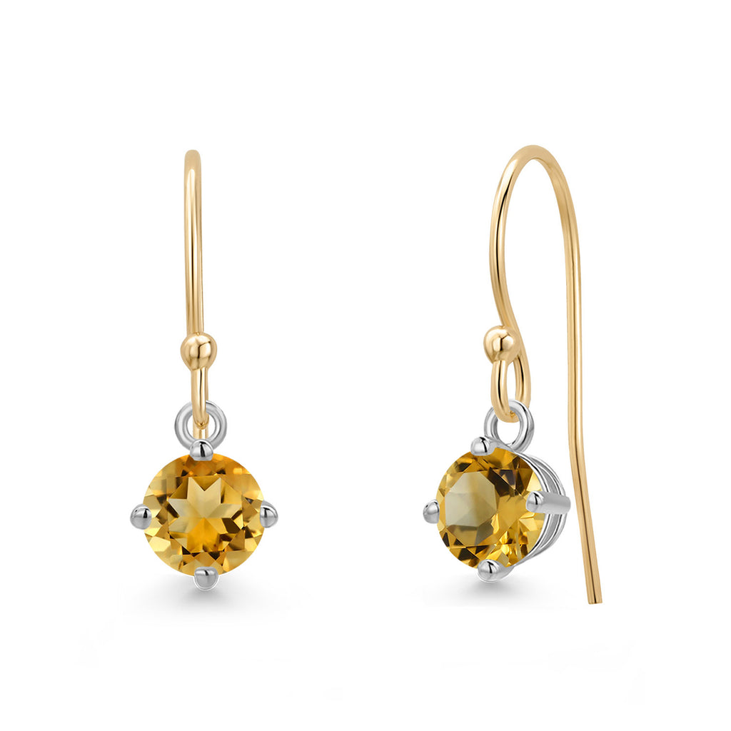 Citrine - November_Earrings in 14K Two Tone Gold