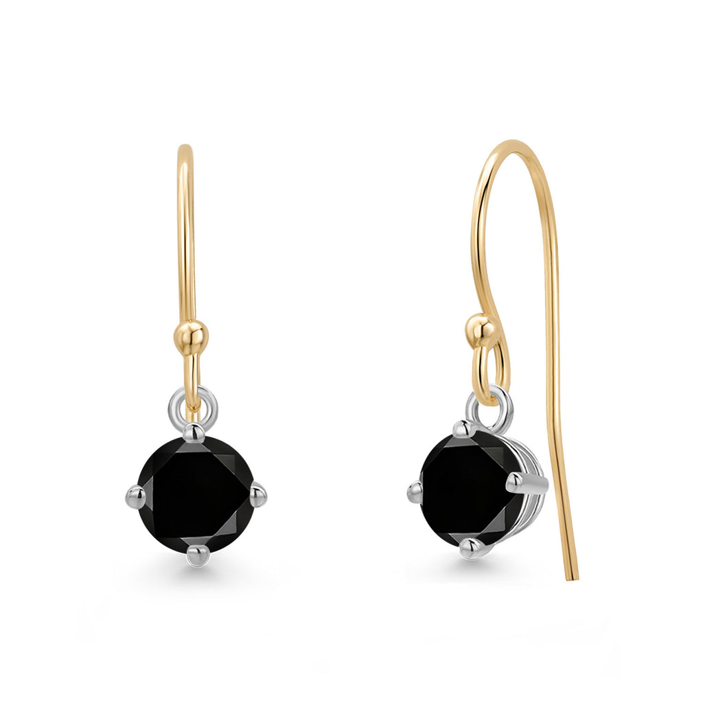 Black Diamond - April_Earrings in 14K Two Tone Gold