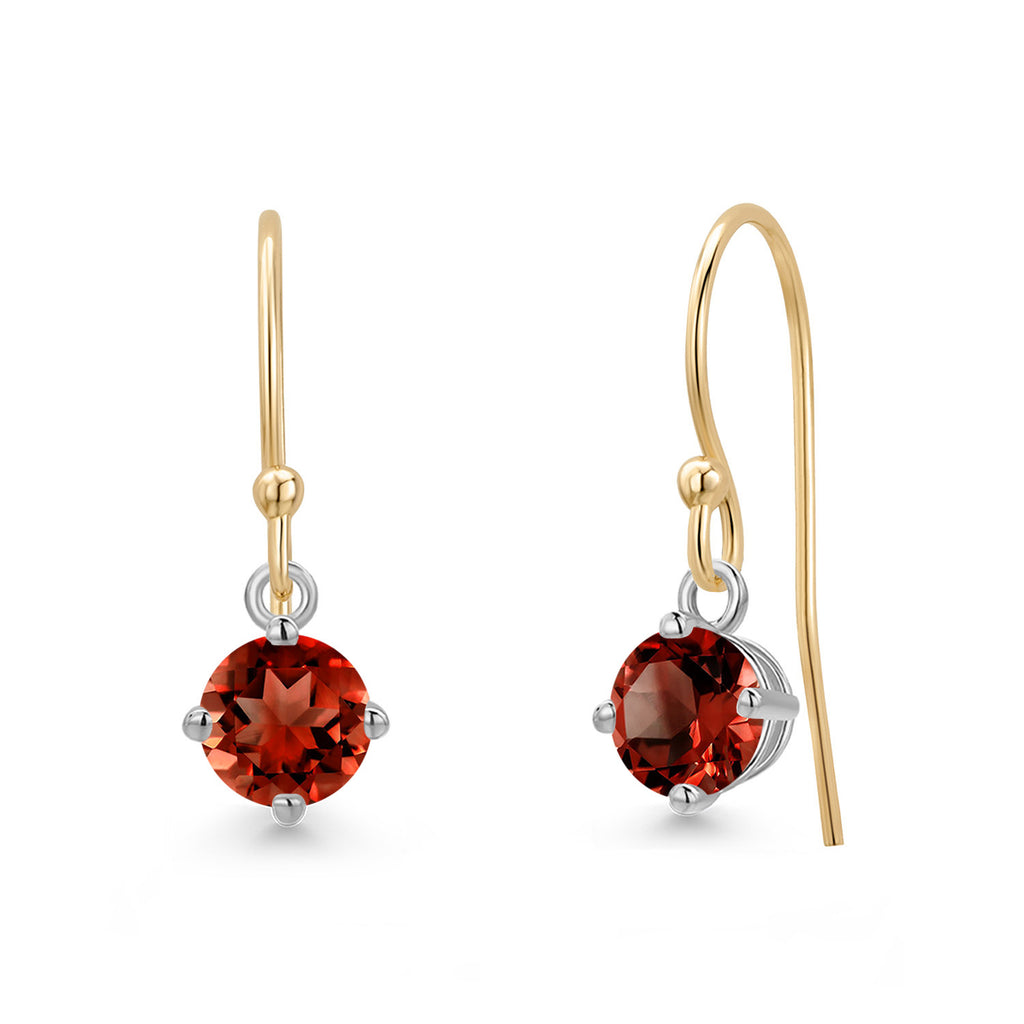 Garnet - January_Earrings in 14K Two Tone Gold