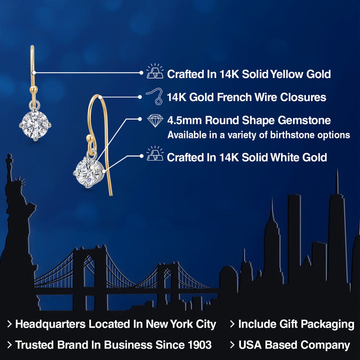 Earrings in 14K Two Tone Gold