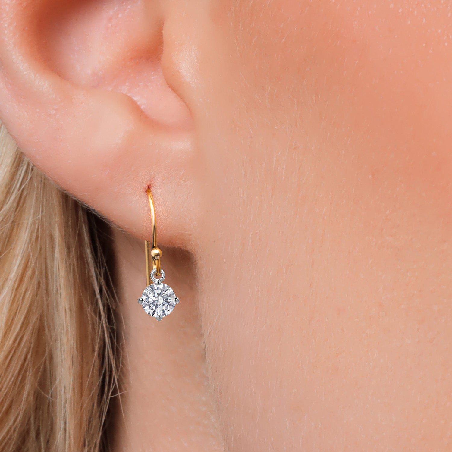 Earrings in 14K Two Tone Gold