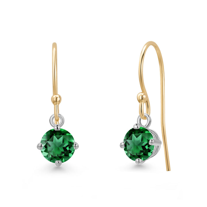 Nano Emerald - May_Earrings in 14K Two Tone Gold