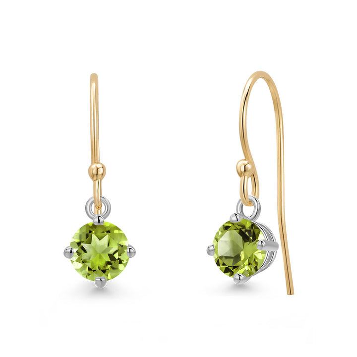 Peridot - August_Earrings in 14K Two Tone Gold