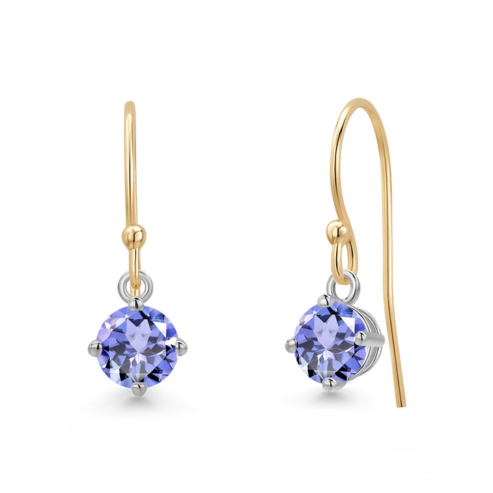Tanzanite - December_Earrings in 14K Two Tone Gold
