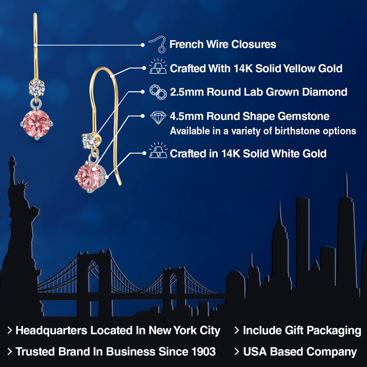 Earrings in 14K Two Tone Gold