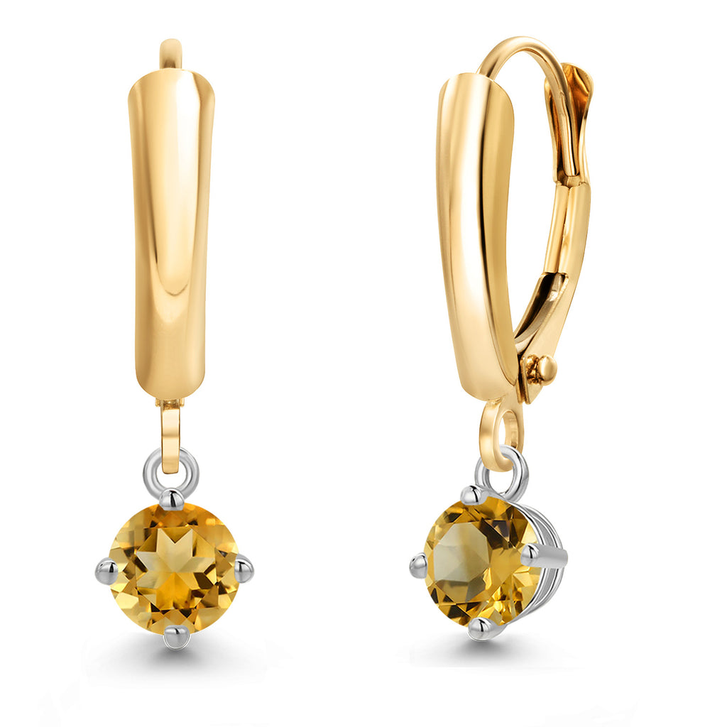 Citrine - November_Earrings in 14K Two Tone Gold