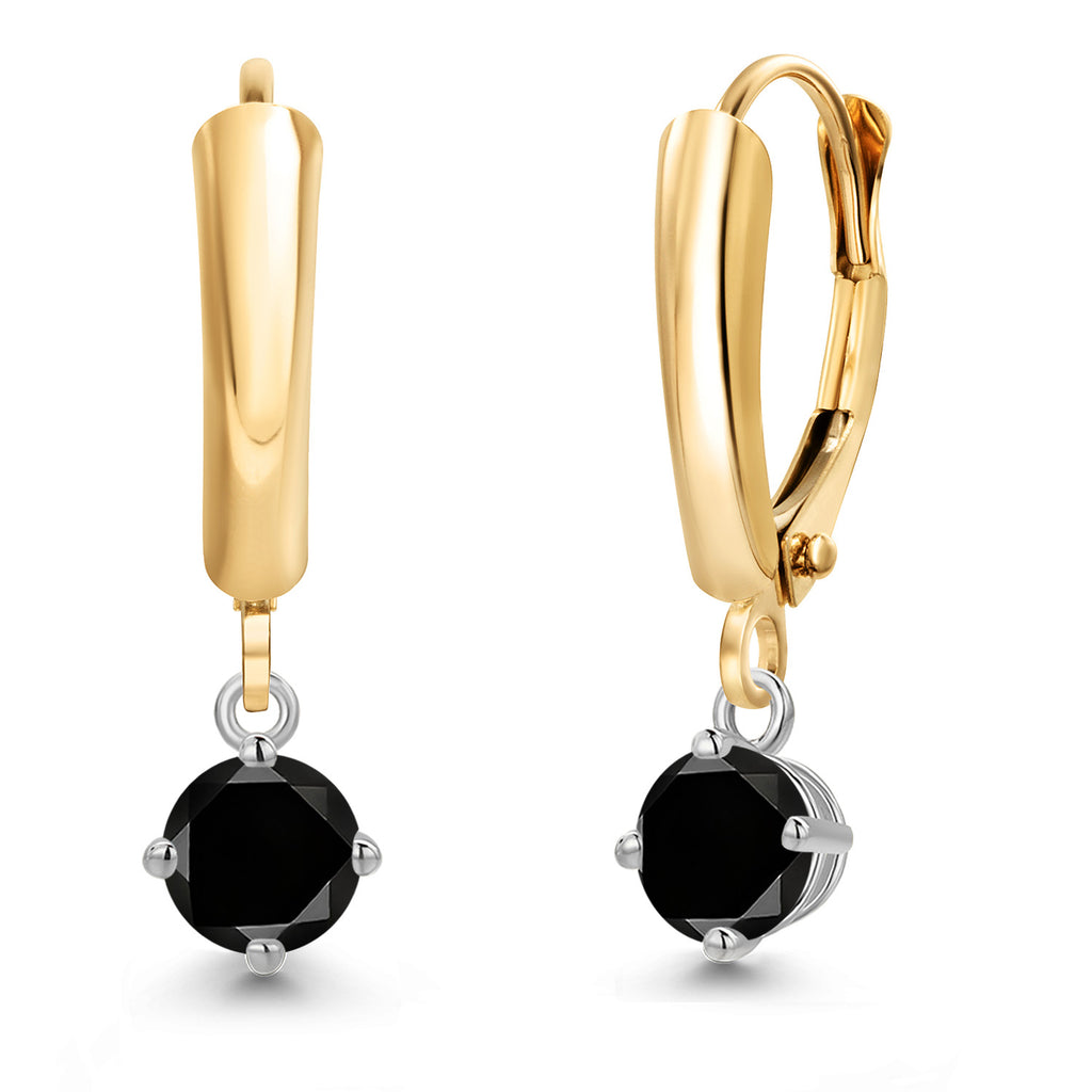 Black Diamond - April_Earrings in 14K Two Tone Gold