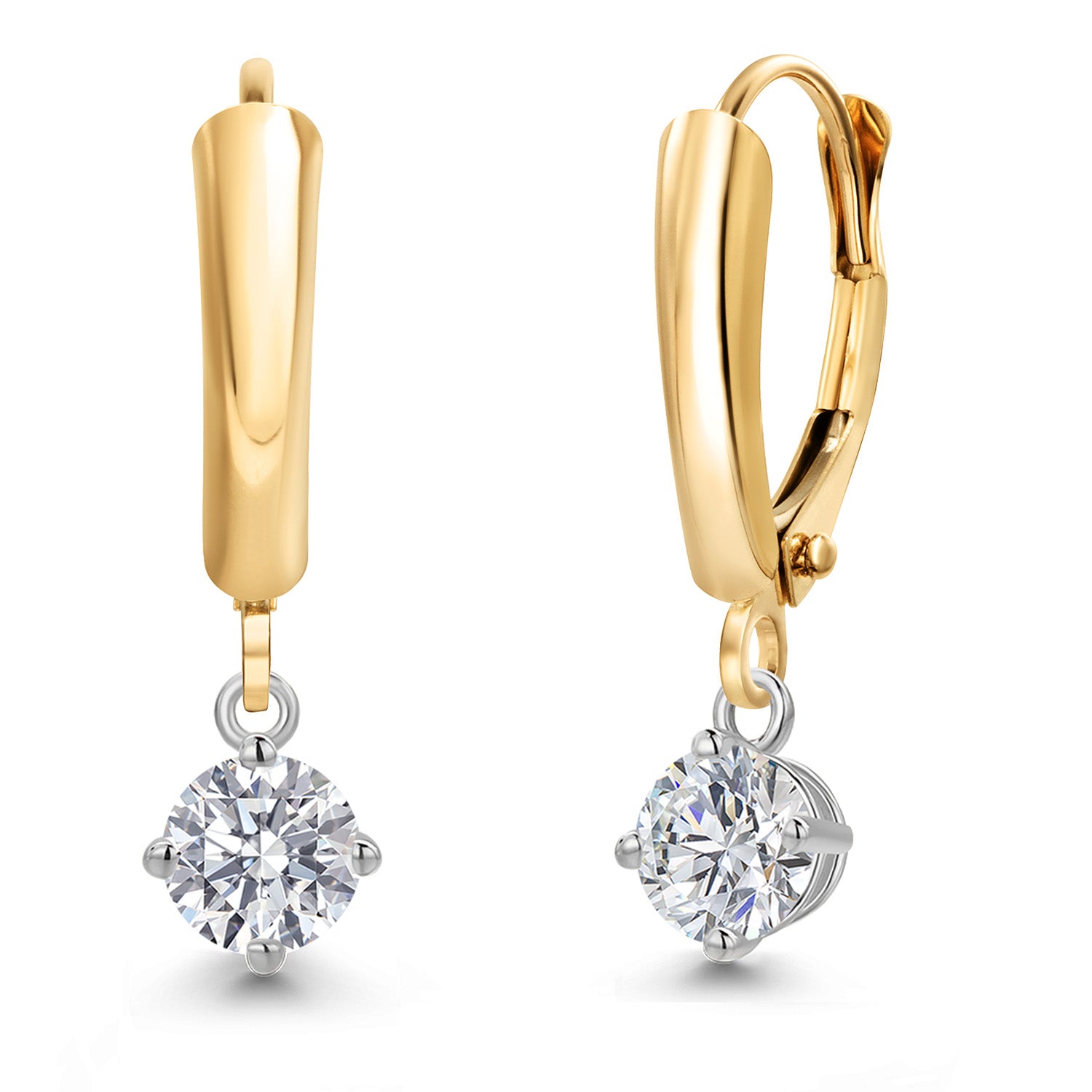 Earrings in 14K Two Tone Gold