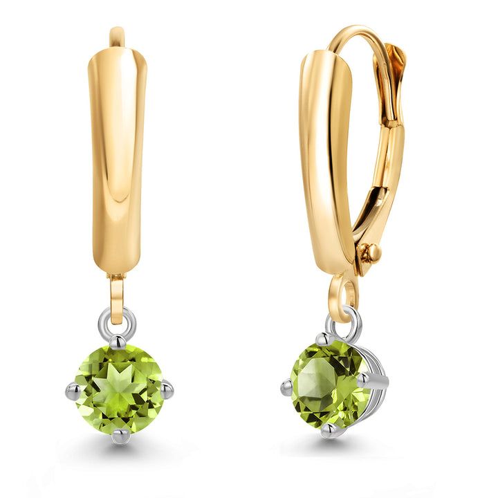 Peridot - August_Earrings in 14K Two Tone Gold
