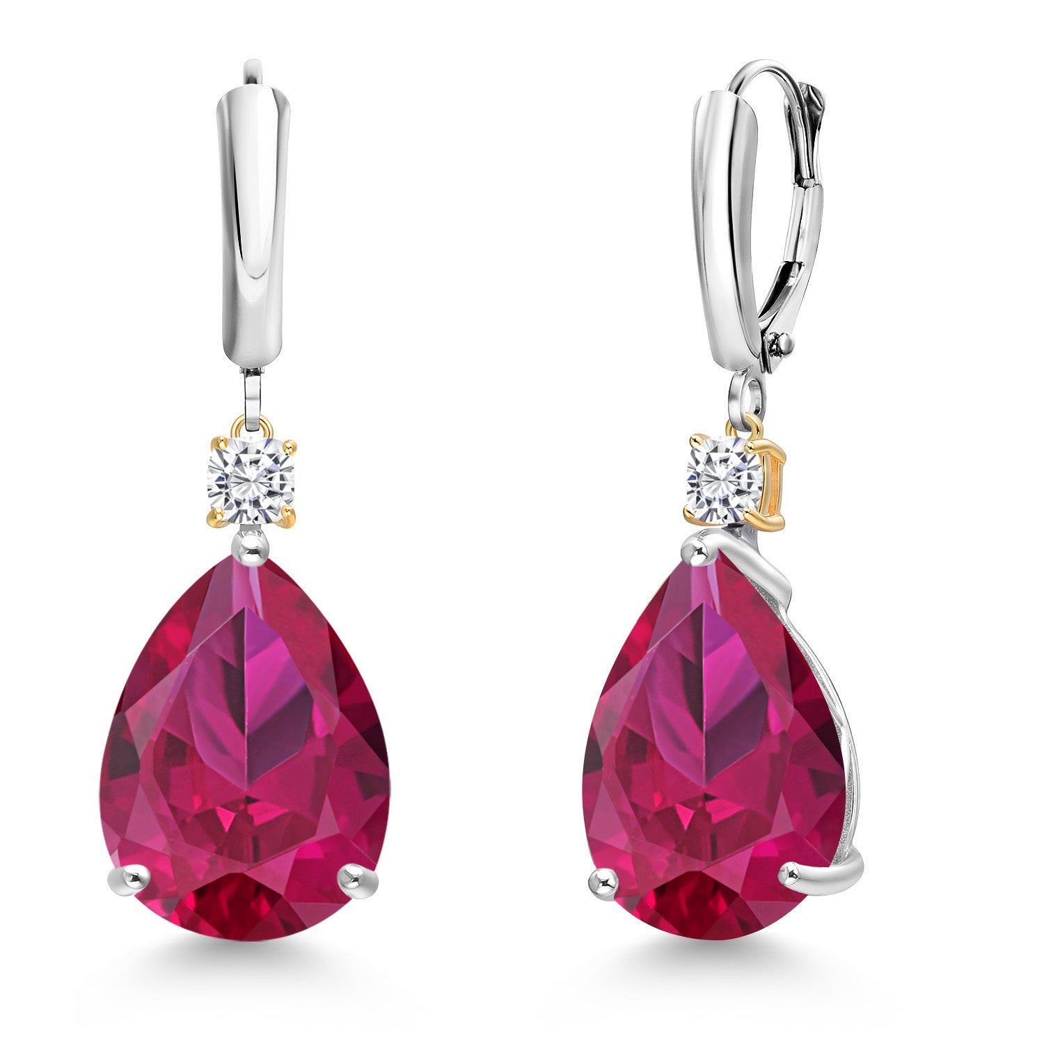 Earrings in 925 Sterling Silver and 10K Yellow Gold
