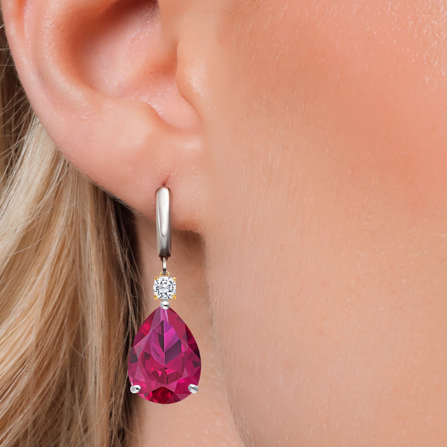 Earrings in 925 Sterling Silver and 10K Yellow Gold