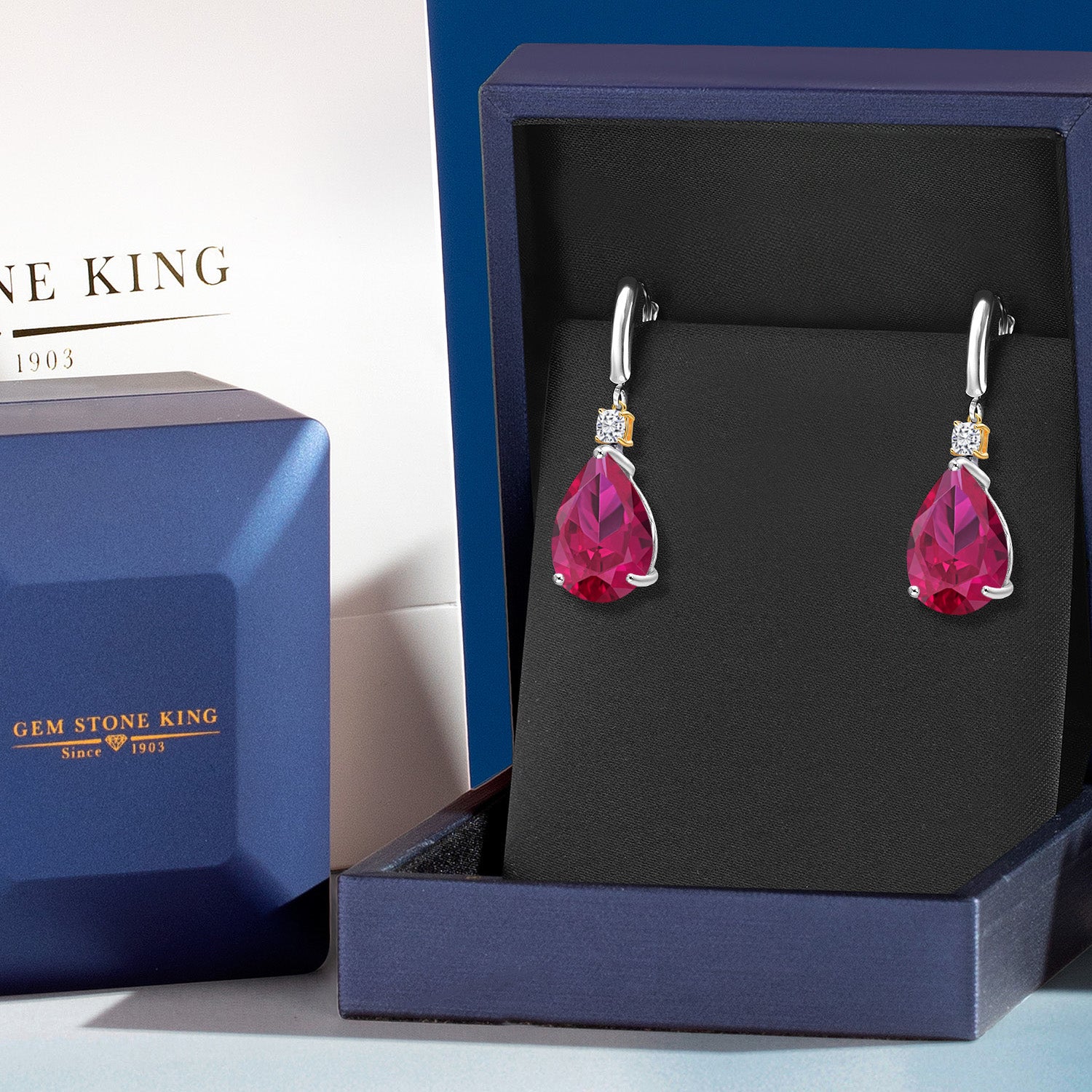Earrings in 925 Sterling Silver and 10K Yellow Gold