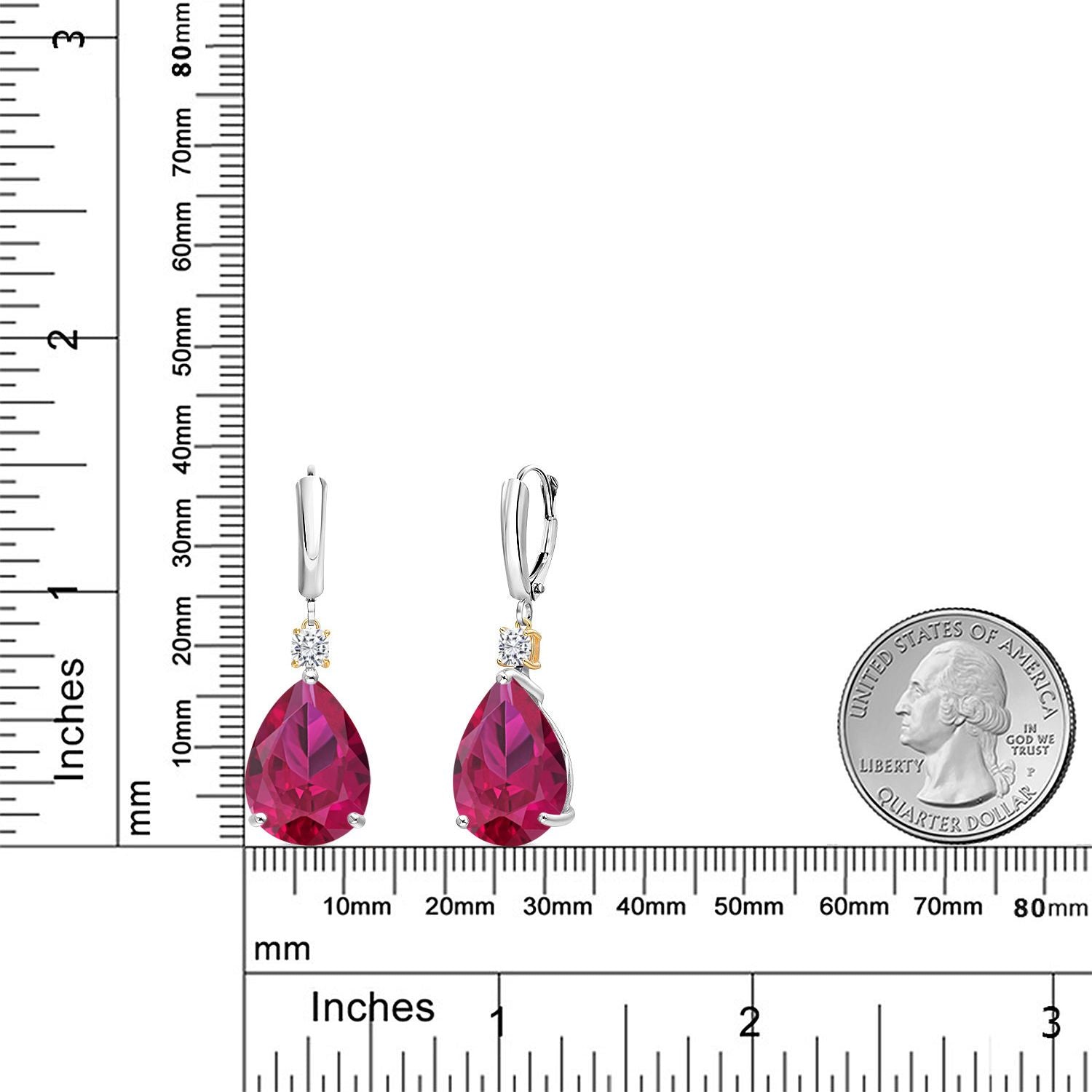 Earrings in 925 Sterling Silver and 10K Yellow Gold