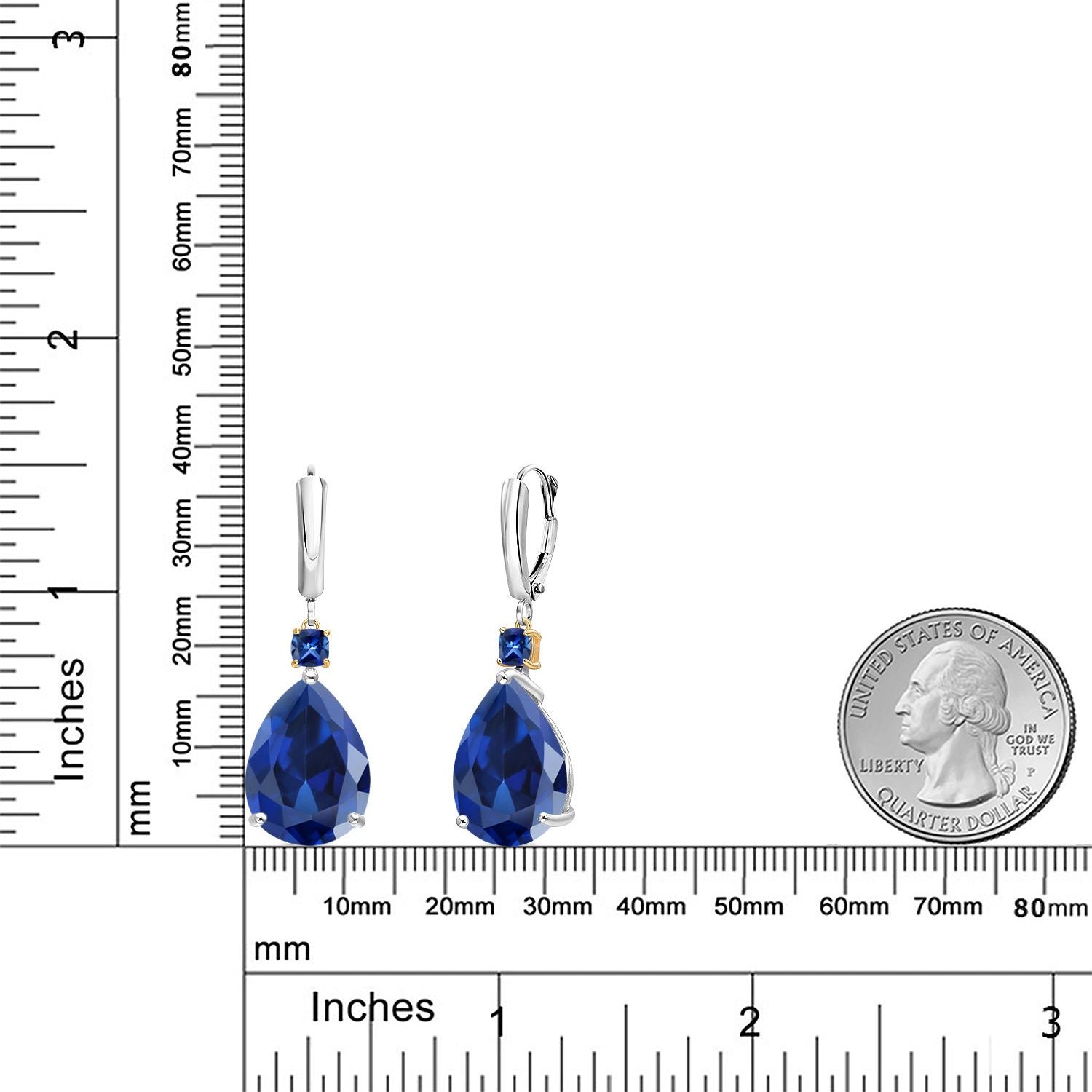 Earrings in 925 Sterling Silver and 10K Yellow Gold
