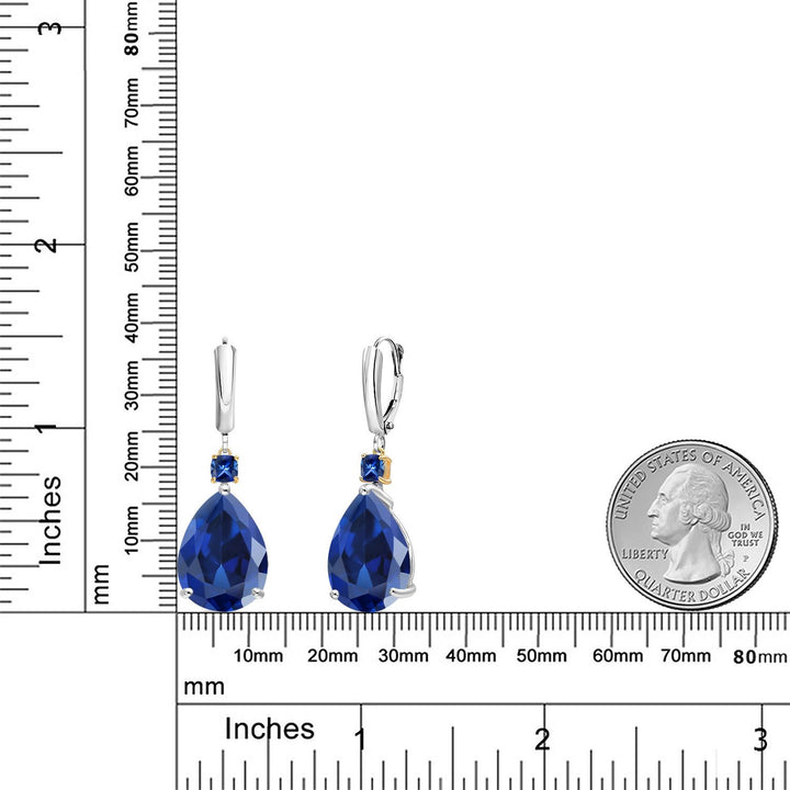 Earrings in 925 Sterling Silver and 10K Yellow Gold