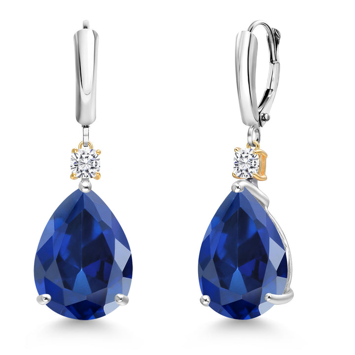 Earrings in 925 Sterling Silver and 10K Yellow Gold