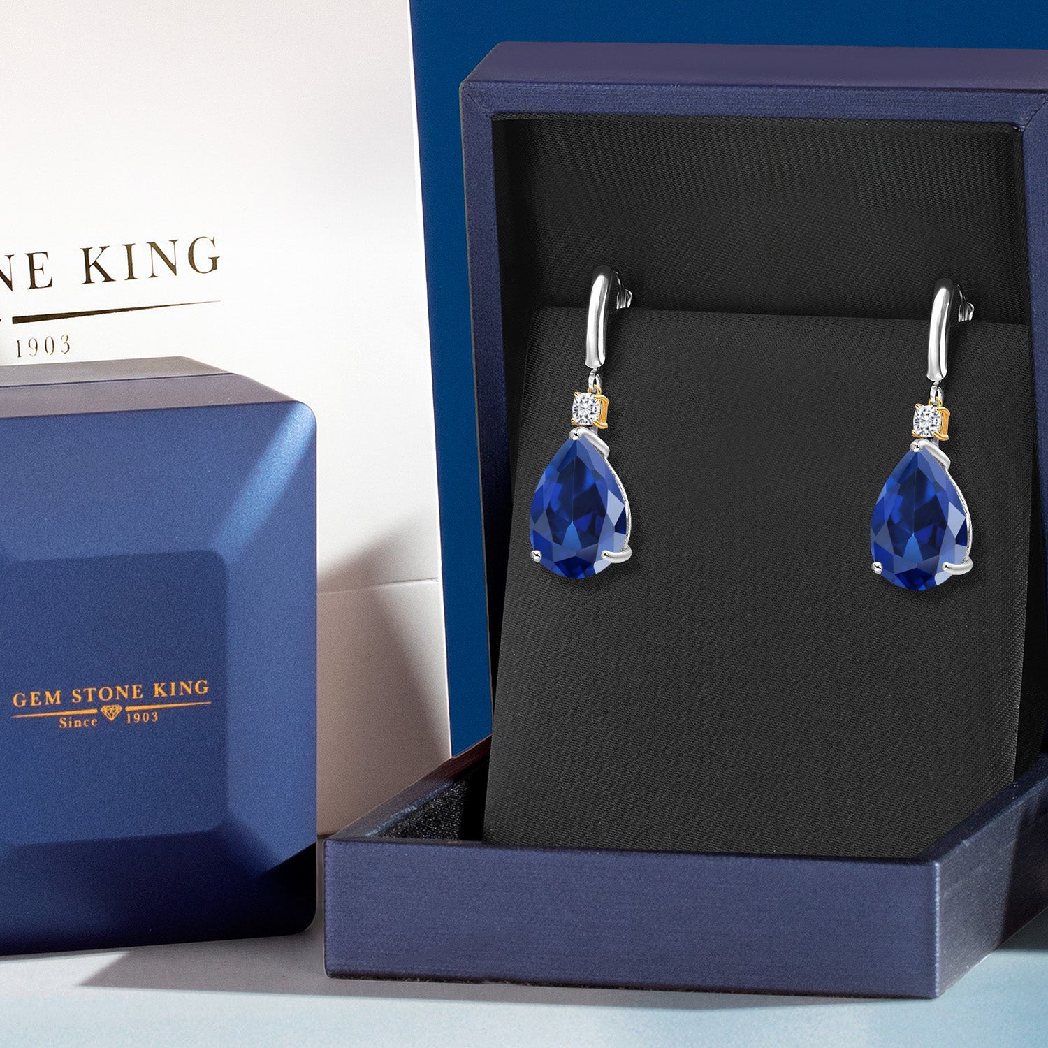 Earrings in 925 Sterling Silver and 10K Yellow Gold