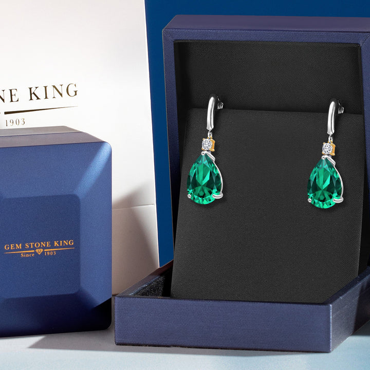 Earrings in 925 Sterling Silver and 10K Yellow Gold