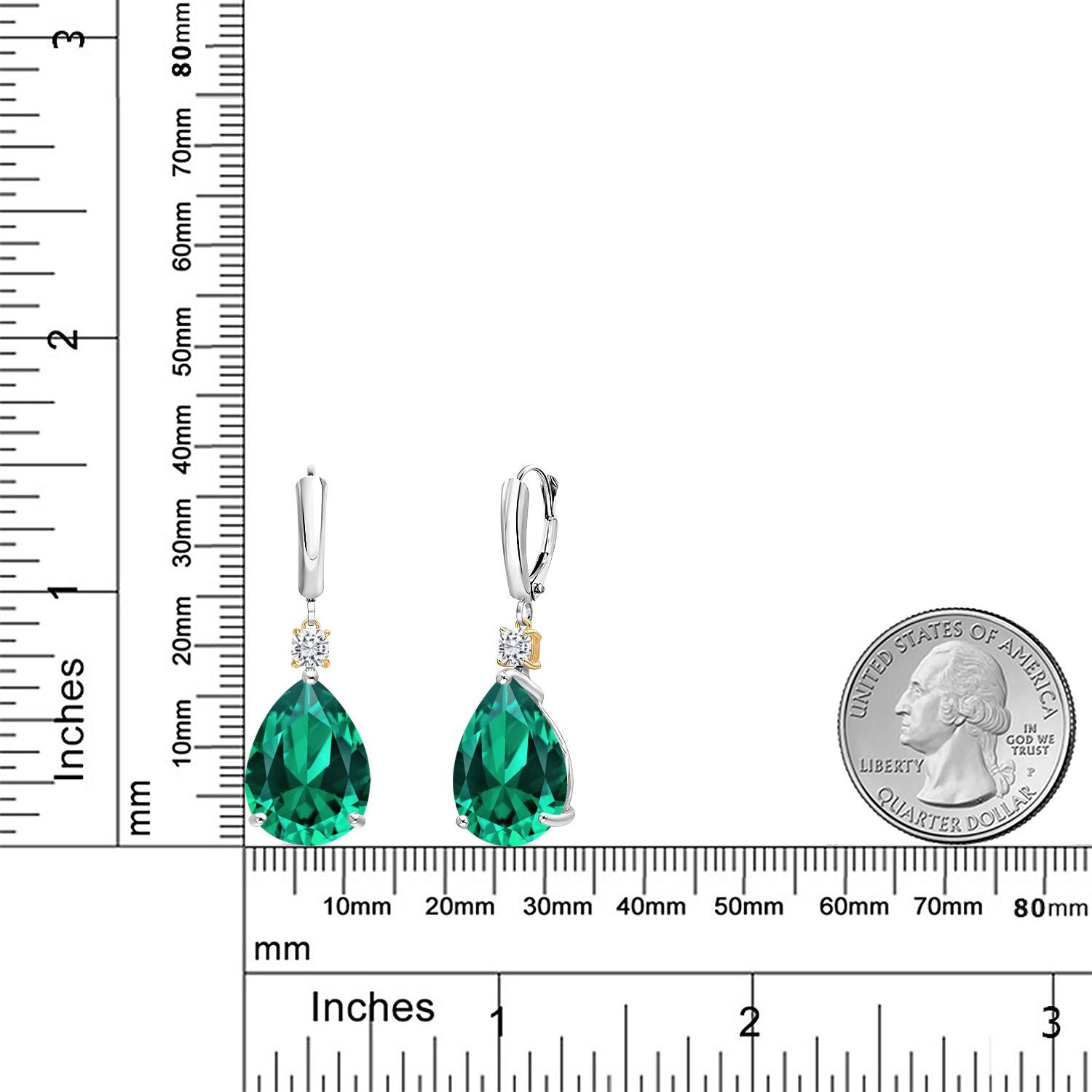 Earrings in 925 Sterling Silver and 10K Yellow Gold