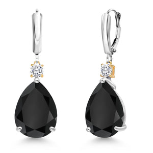 Earrings in 925 Sterling Silver and 10K Yellow Gold