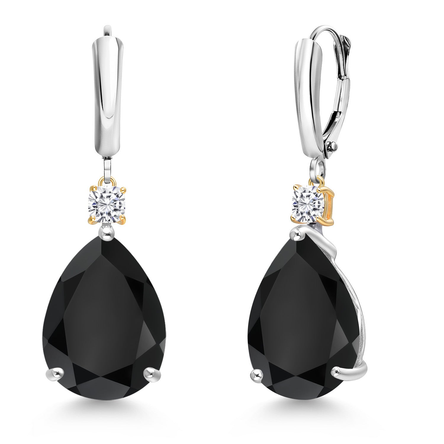 Earrings in 925 Sterling Silver and 10K Yellow Gold