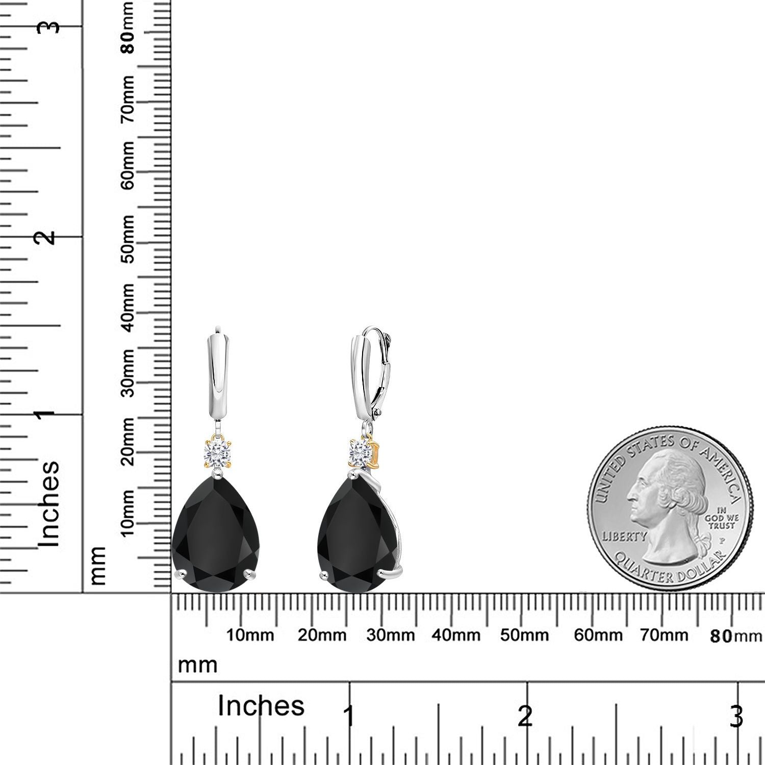 Earrings in 925 Sterling Silver and 10K Yellow Gold