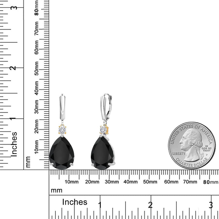 Earrings in 925 Sterling Silver and 10K Yellow Gold