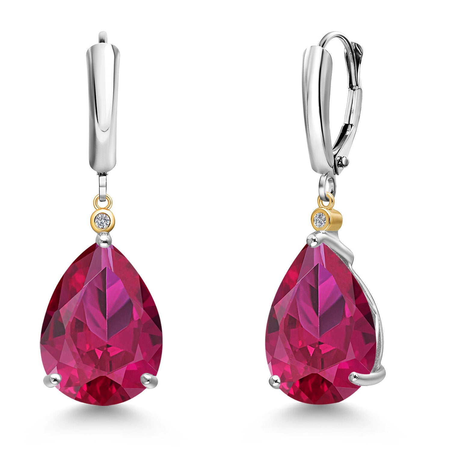 Earrings in 925 Sterling Silver and 10K Yellow Gold