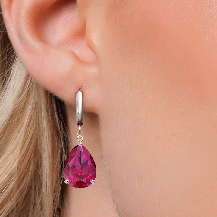 Earrings in 925 Sterling Silver and 10K Yellow Gold