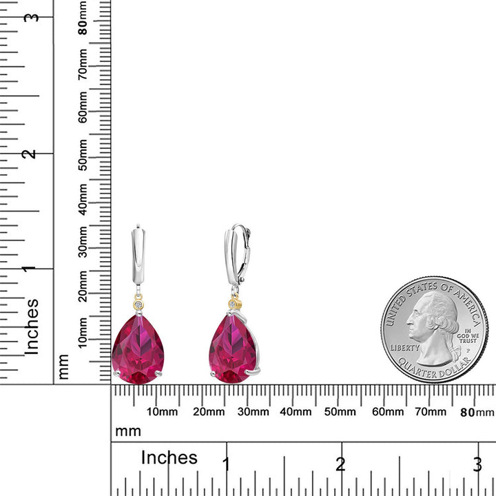 Earrings in 925 Sterling Silver and 10K Yellow Gold