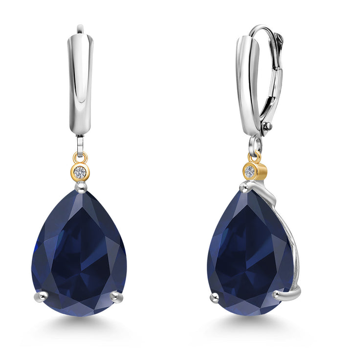 Earrings in 925 Sterling Silver and 10K Yellow Gold
