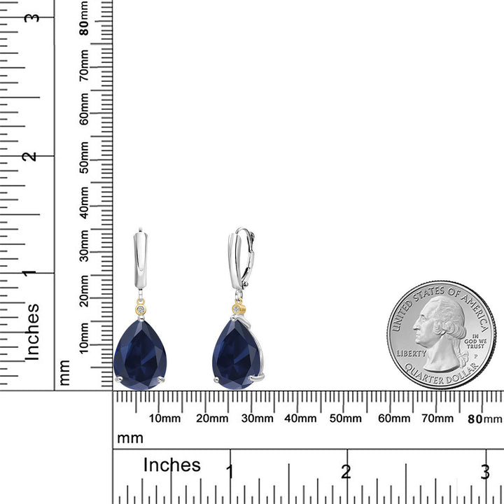 Earrings in 925 Sterling Silver and 10K Yellow Gold
