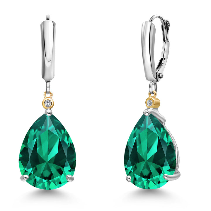 Earrings in 925 Sterling Silver and 10K Yellow Gold