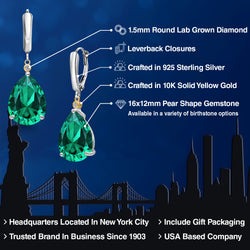Earrings in 925 Sterling Silver and 10K Yellow Gold