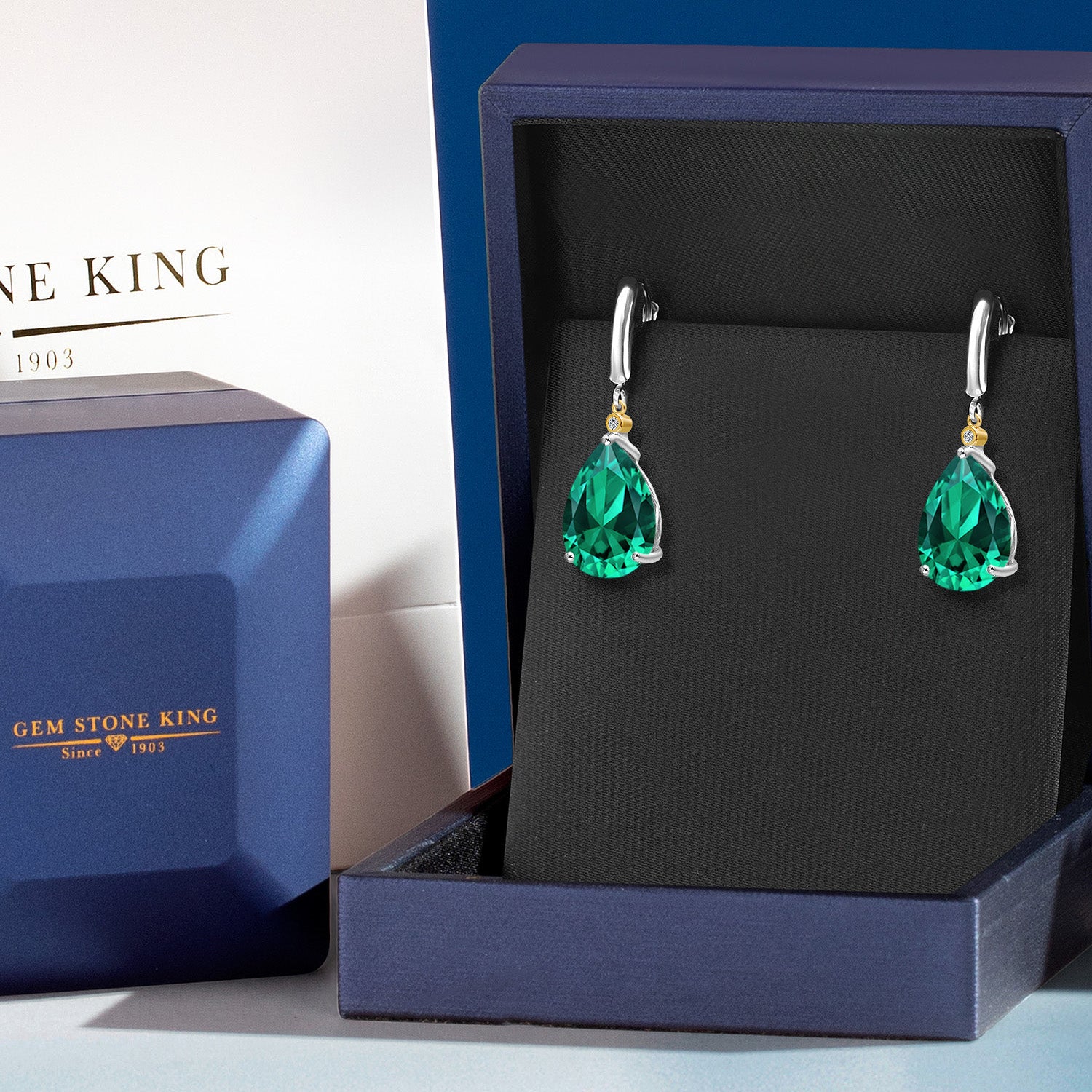 Earrings in 925 Sterling Silver and 10K Yellow Gold