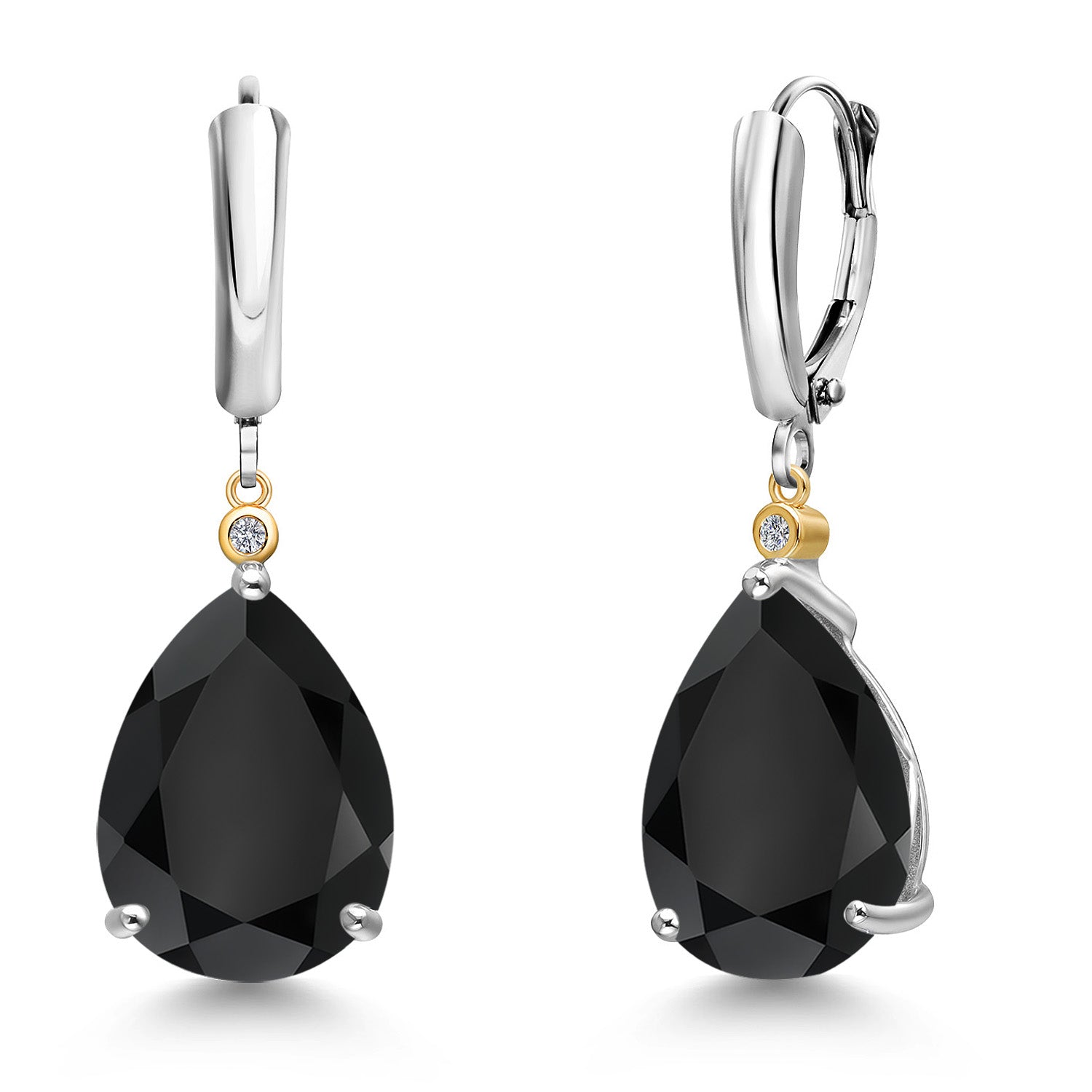 Earrings in 925 Sterling Silver and 10K Yellow Gold