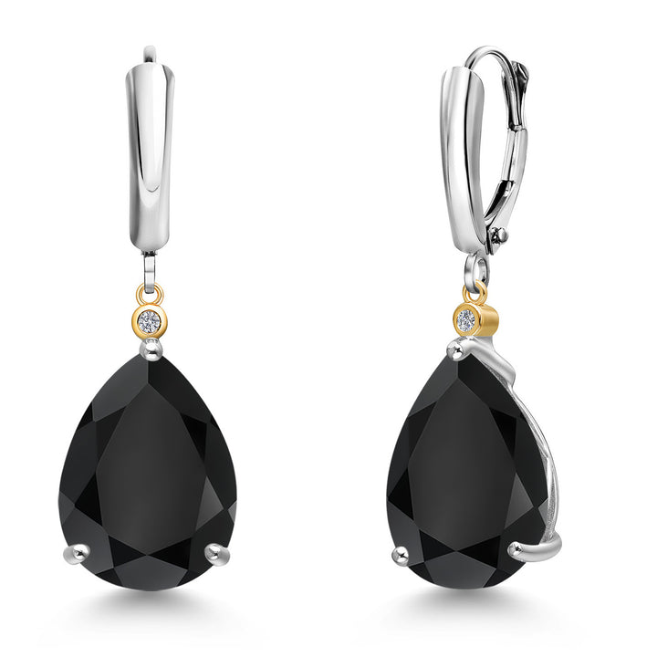 Earrings in 925 Sterling Silver and 10K Yellow Gold
