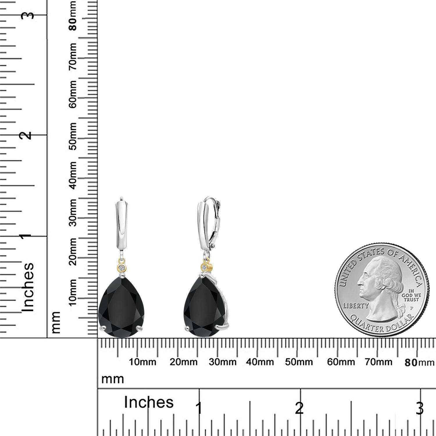 Earrings in 925 Sterling Silver and 10K Yellow Gold