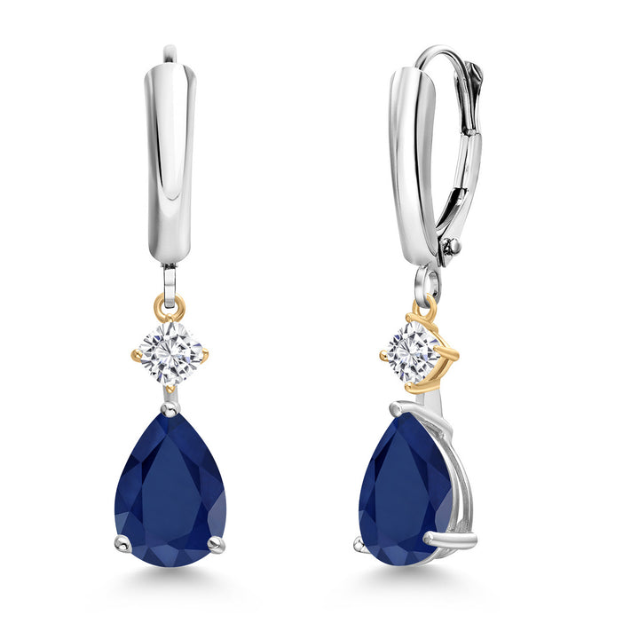 Earrings in 925 Sterling Silver and 10K Yellow Gold