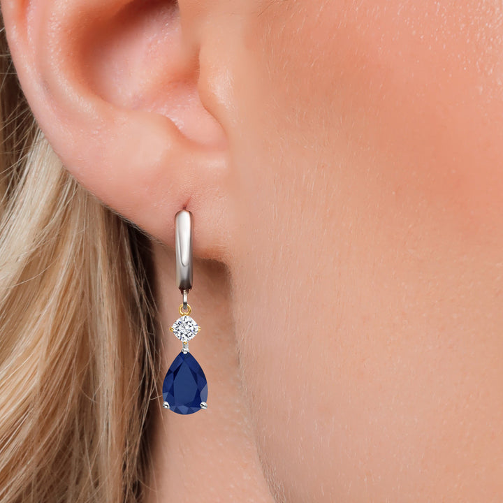 Earrings in 925 Sterling Silver and 10K Yellow Gold