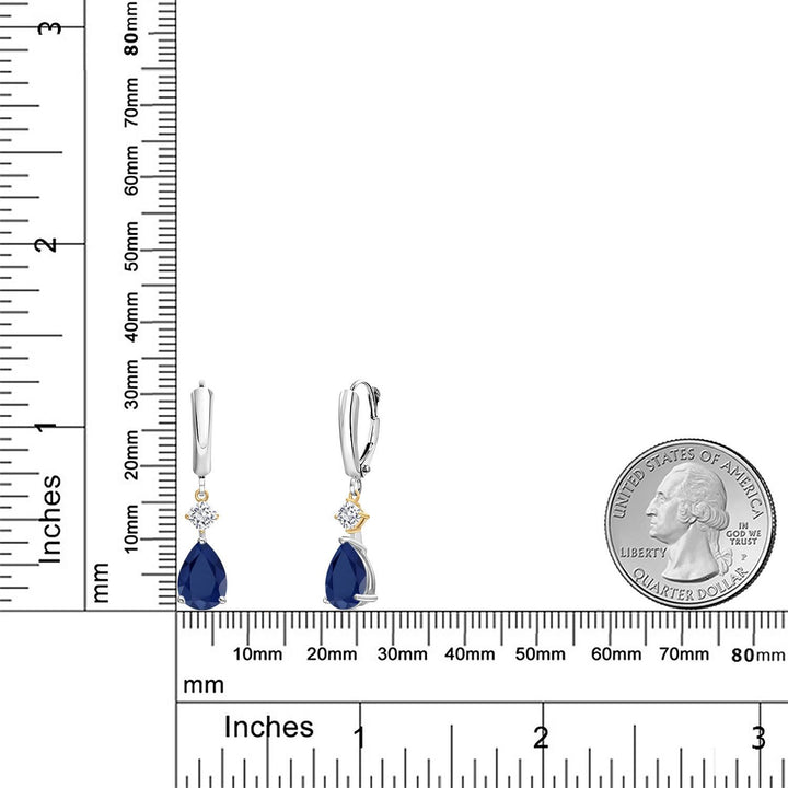 Earrings in 925 Sterling Silver and 10K Yellow Gold