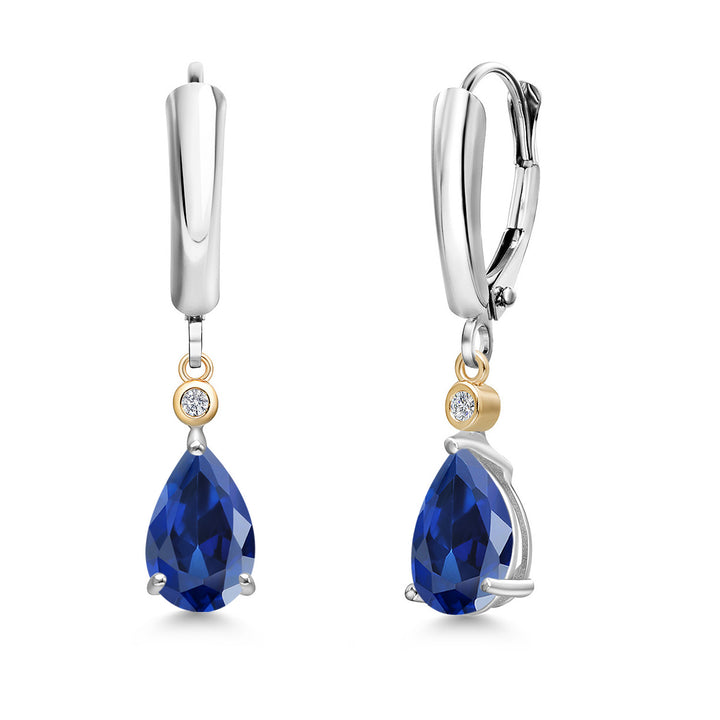 Earrings in 925 Sterling Silver and 10K Yellow Gold