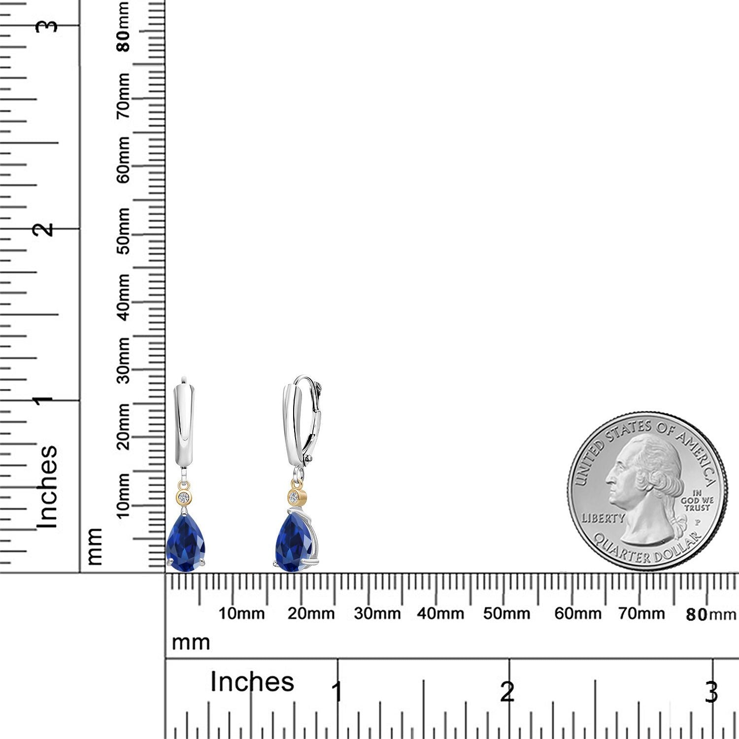 Earrings in 925 Sterling Silver and 10K Yellow Gold