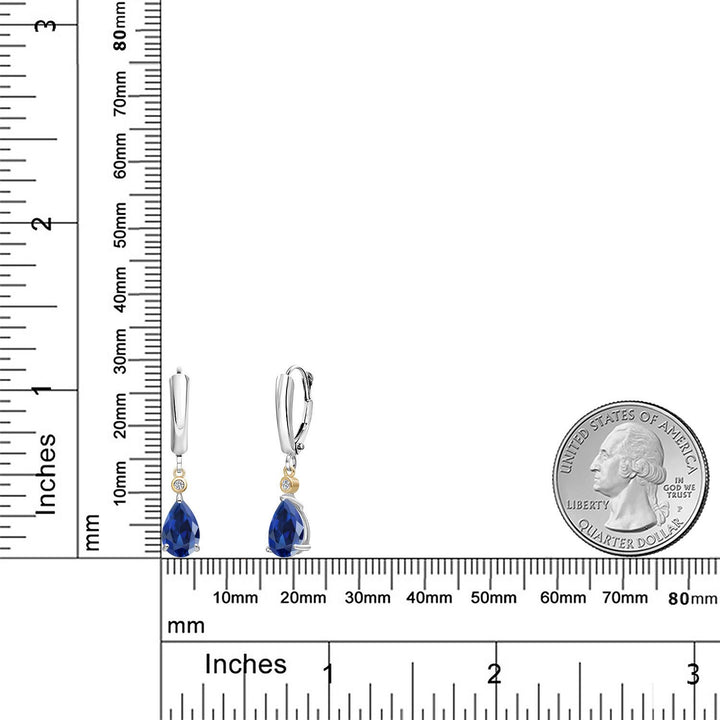 Earrings in 925 Sterling Silver and 10K Yellow Gold