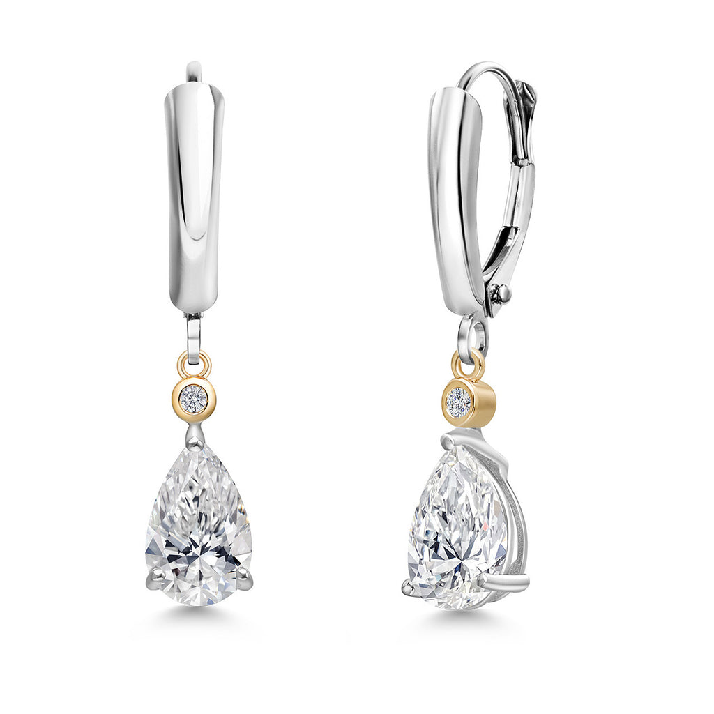 Earrings in 925 Sterling Silver and 10K Yellow Gold