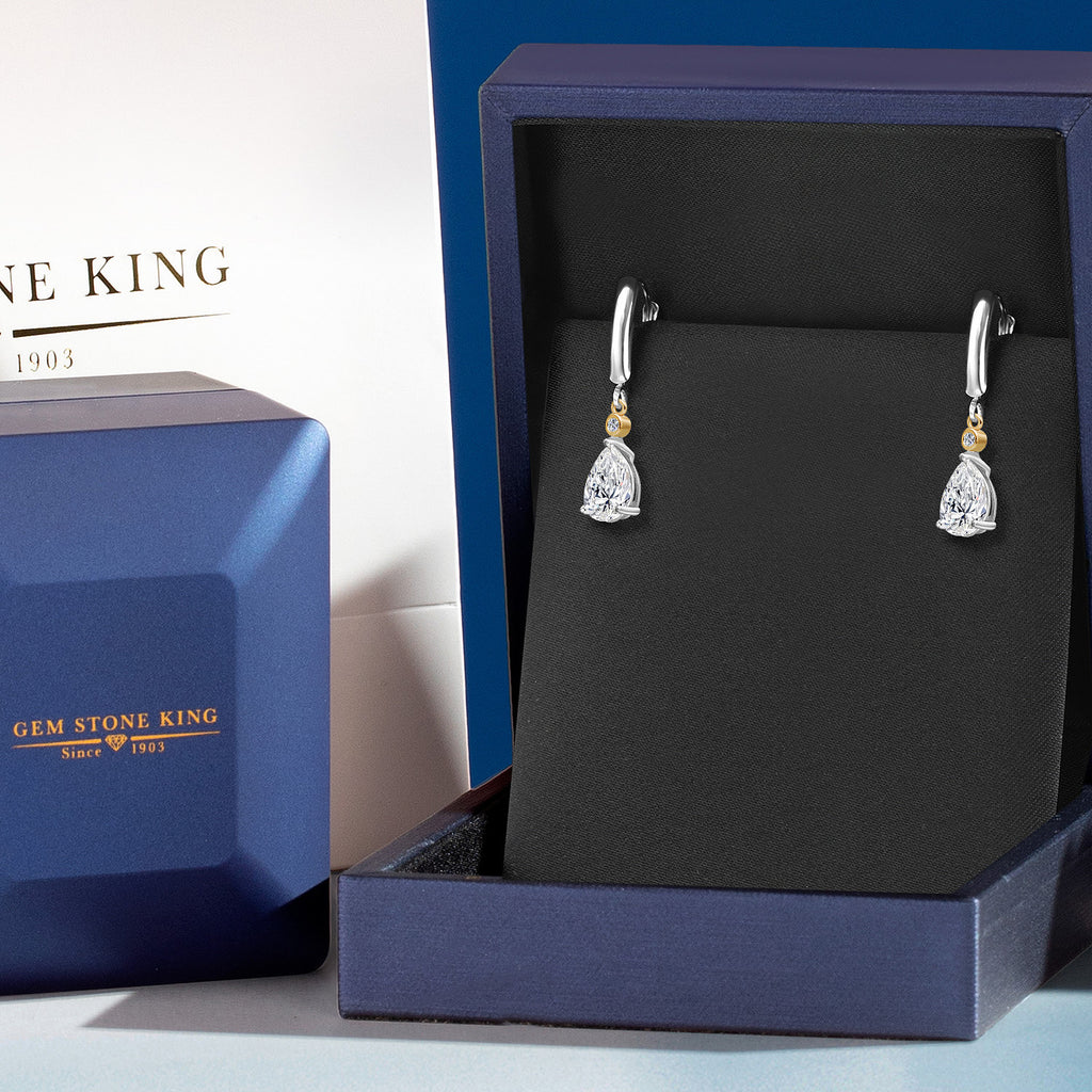 Earrings in 925 Sterling Silver and 10K Yellow Gold