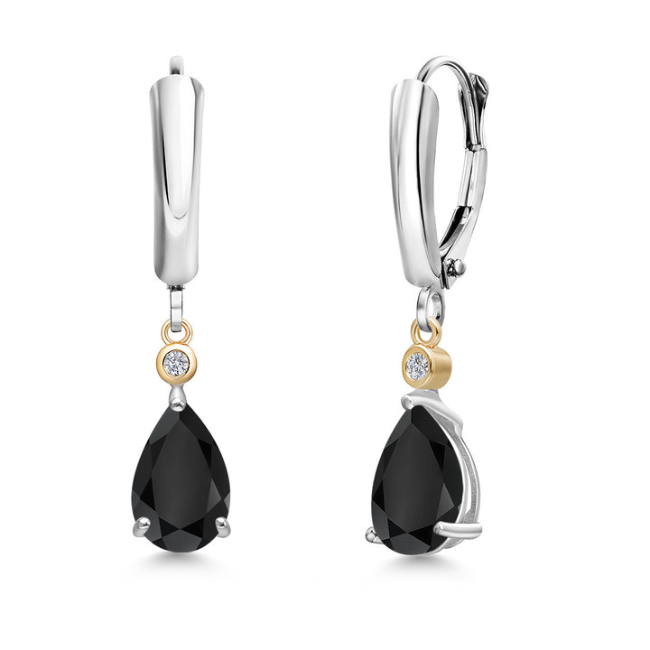 Earrings in 925 Sterling Silver and 10K Yellow Gold