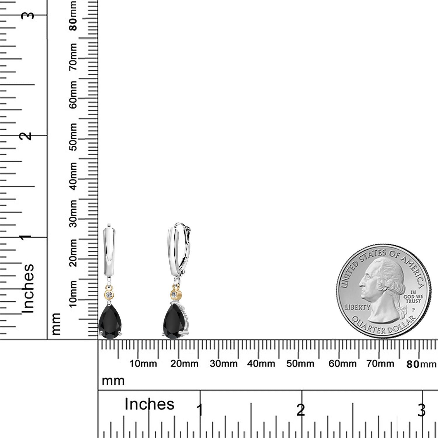 Earrings in 925 Sterling Silver and 10K Yellow Gold