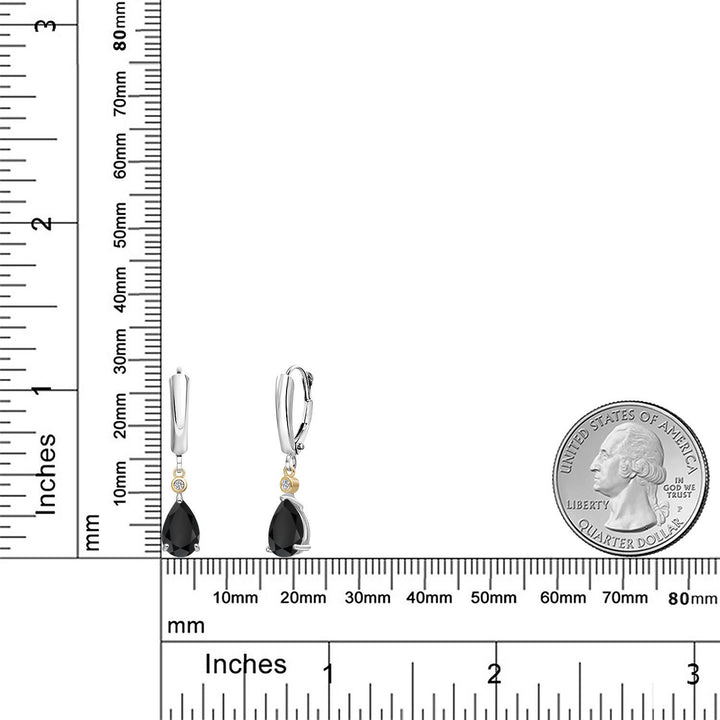 Earrings in 925 Sterling Silver and 10K Yellow Gold