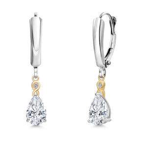 Earrings in 925 Sterling Silver and 10K Yellow Gold